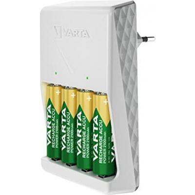 Ladegerät Varta Plug Charger 57657 inkl. 4x AA-Akkus 56706 2100mAh Maße ca. 116x74x66mm Gewicht ca. 0,260 Kg Ladezeit 4,5h