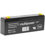 Multipower Blei Akku MP2,3-12 (MP2,2-12) 12 Volt 2,3 Ah