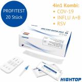 HighTop Combo 4in1 Antigen Profi-Schnelltest Covid-19, RSV, Influenza A/B | 20 Tests für Fachpersonal